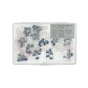 13 Values x 5PCS=65PCS RM063 Horizontal Blue White Adjustable Resistor kit (100Ω(101) 200Ω(201) 500Ω(501) 1K(102) 2K(202) 5K(502) 10K(103) 20K(203) 50K(503) 100K(104) 200K(204) 500K(504) 1M(105))