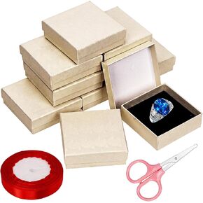 Glarks 12pcs 3.5 x 3.5 x 1.1in Jewelry Gifts Boxes Kit, Black Fan Shaped Jewelry Boxes for Ring Earring Jewelry, Christmas, Birthday, Anniversaries, Valentine’s Day, Mother’s Day and Other Festivals