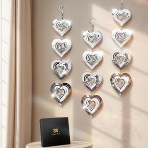 Thank You Gifts, Sparkly Love Heart Ornaments, Home Décor Accents, Appreciation Gifts for Coworkers, Women, Teacher, Nurse, Pastor, Boss, Employee, Christmas, Going Away Friends Moving Gifts (12 pcs)