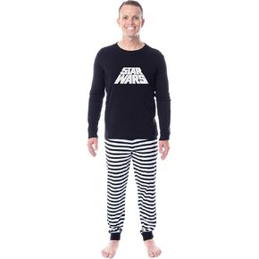 Star Wars Movie Film Title Logo Mens' Womens' Adult Unisex Sleep Pajama Set (Large) Black
