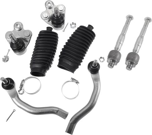 X AUTOHAUX 8pcs Front Suspension Kit Inner Outer Tie Rod End Lower Ball Joint with Boot for Honda Civic 2006-2011 1.8L No.EV800246/ES800374/K500069 in Saudi Arabia