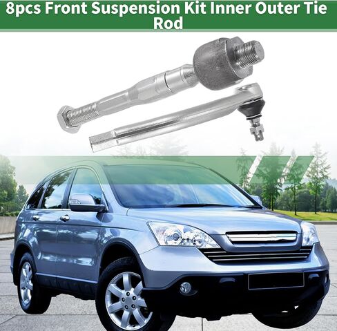 X AUTOHAUX 8pcs Front Suspension Kit Inner Outer Tie Rod End Lower Ball Joint with Boot for Honda Civic 2006-2011 1.8L No.EV800246/ES800374/K500069 in Saudi Arabia