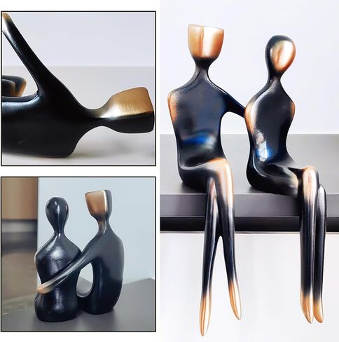 Valentines Day Decorations, Big Size Couple Statue Modern Abstract Love Sculpture, Premium Home Decor for Living Room Bookshelf Table, Romantic Gifts for Anniversary Wedding Birthday Lovers etc. in Saudi Arabia