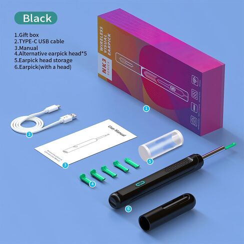 BAUSATZ Ear Wax Removal Tool, Ear Cleaning Kit, Ear Irrigation Flushing System, Ear Wax Removal Endoscope Otoscope,Safe and Effective Ear Flush Kit with Ear Cleaner in Saudi Arabia