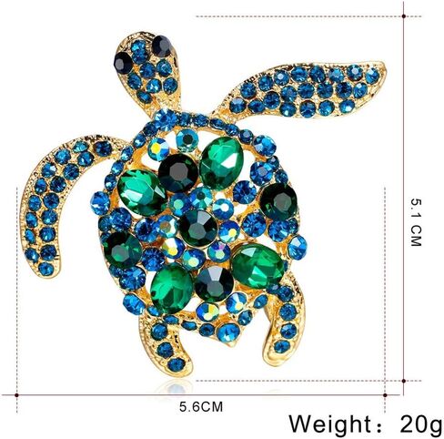 Vintage Turtle Brooch Pins, AILUOR Fashion Women's Rhinestone Crystal Big Tortoise Pin Brooches Jewelry Gifts in Kuwait