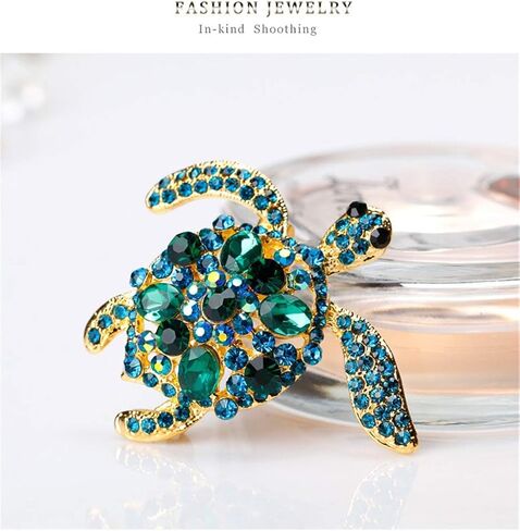 Vintage Turtle Brooch Pins, AILUOR Fashion Women's Rhinestone Crystal Big Tortoise Pin Brooches Jewelry Gifts in Kuwait
