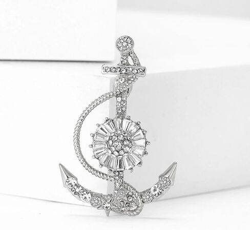 Anchor Brooch Pins for Women, Ocean Anchor Brooch Pin, Cute Nautical Anchor Brooch Lapel Pin, Bohemian Beach Anchor Brooches Pins for Women Hat Bag Suit Dress Accessories Jewelry in Kuwait