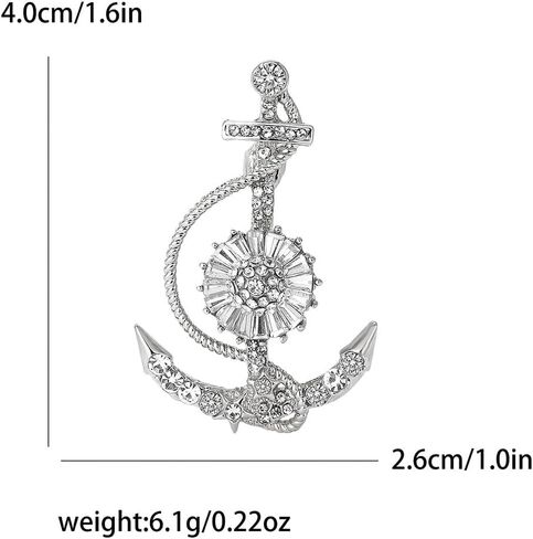 Anchor Brooch Pins for Women, Ocean Anchor Brooch Pin, Cute Nautical Anchor Brooch Lapel Pin, Bohemian Beach Anchor Brooches Pins for Women Hat Bag Suit Dress Accessories Jewelry in Kuwait