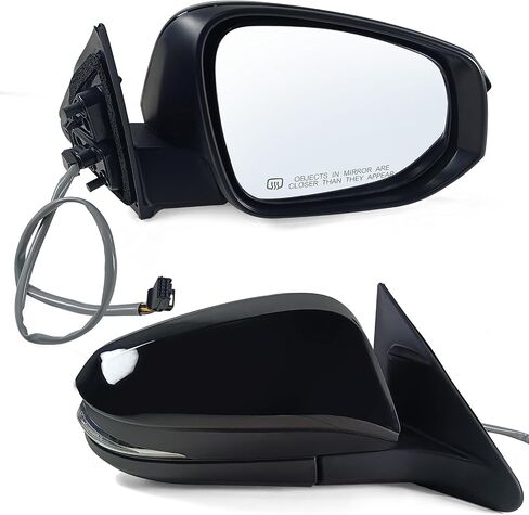 Right Passenger Side Mirror Assembly Fits 2014-2019 Toyota Highlander With Power Glass Heated Turn Signal and Blind Spot without Puddle lights Match Black Replace TO1321361(7Pins) in Kuwait