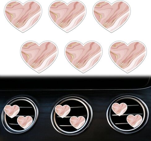 6 Pcs Heart Air Vent Clips, Cute Heart Car Air Fresheners Vents Clips Funny Car Diffuser Vent Clips Car Interior Decor Charm Cute Car Accessories Car Decoration for Women Automotive (Daisies) in Saudi Arabia