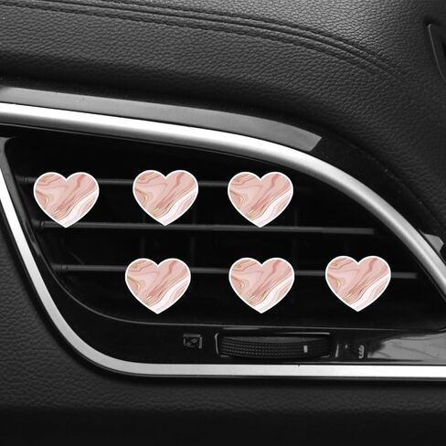 6 Pcs Heart Air Vent Clips, Cute Heart Car Air Fresheners Vents Clips Funny Car Diffuser Vent Clips Car Interior Decor Charm Cute Car Accessories Car Decoration for Women Automotive (Daisies) in Saudi Arabia