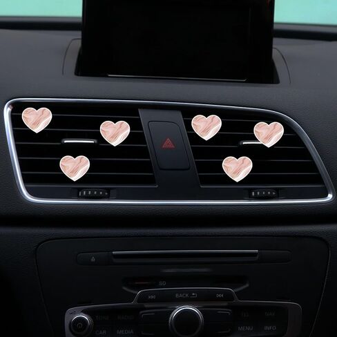 6 Pcs Heart Air Vent Clips, Cute Heart Car Air Fresheners Vents Clips Funny Car Diffuser Vent Clips Car Interior Decor Charm Cute Car Accessories Car Decoration for Women Automotive (Daisies) in Saudi Arabia