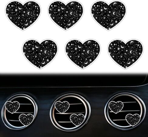 6 Pcs Heart Air Vent Clips, Cute Heart Car Air Fresheners Vents Clips Funny Car Diffuser Vent Clips Car Interior Decor Charm Cute Car Accessories Car Decoration for Women Automotive (Daisies) in Kuwait