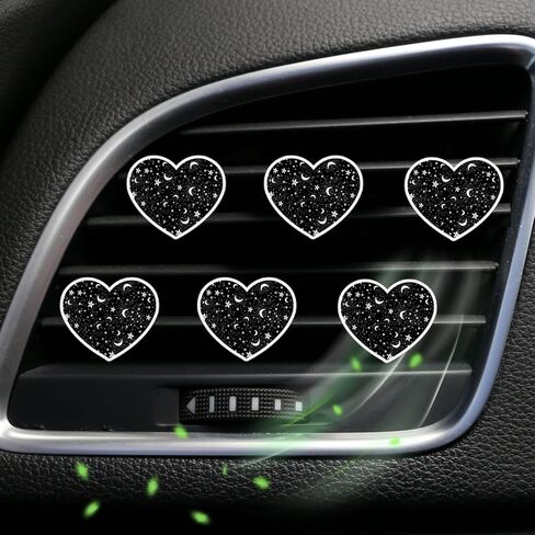 6 Pcs Heart Air Vent Clips, Cute Heart Car Air Fresheners Vents Clips Funny Car Diffuser Vent Clips Car Interior Decor Charm Cute Car Accessories Car Decoration for Women Automotive (Daisies) in Kuwait