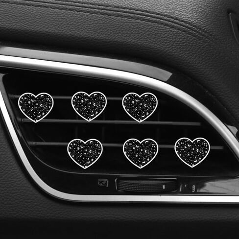 6 Pcs Heart Air Vent Clips, Cute Heart Car Air Fresheners Vents Clips Funny Car Diffuser Vent Clips Car Interior Decor Charm Cute Car Accessories Car Decoration for Women Automotive (Daisies) in Kuwait