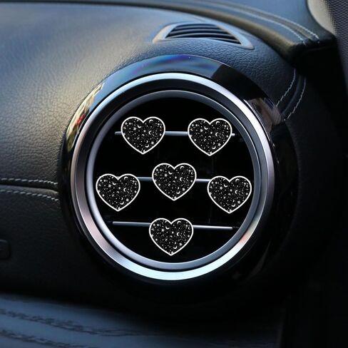 6 Pcs Heart Air Vent Clips, Cute Heart Car Air Fresheners Vents Clips Funny Car Diffuser Vent Clips Car Interior Decor Charm Cute Car Accessories Car Decoration for Women Automotive (Daisies) in Kuwait
