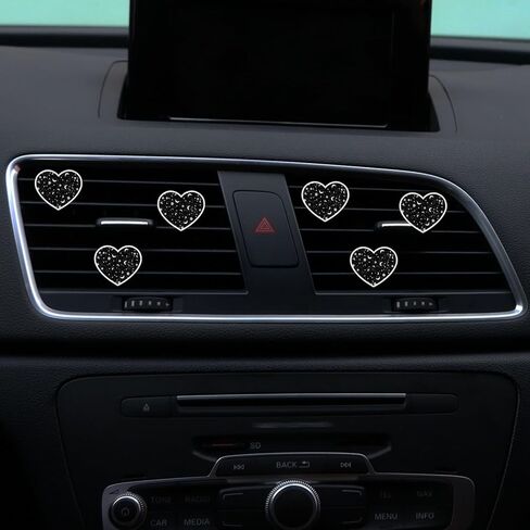 6 Pcs Heart Air Vent Clips, Cute Heart Car Air Fresheners Vents Clips Funny Car Diffuser Vent Clips Car Interior Decor Charm Cute Car Accessories Car Decoration for Women Automotive (Daisies) in Kuwait