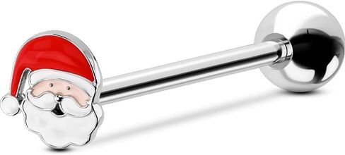 OUFER Christmas Tongue Rings, 316L Surgical Steel Tongue Piercing Jewelry, Tongue Jewelry, Cute Tongue Barbells, Tongue Rings for Women Men in Saudi Arabia