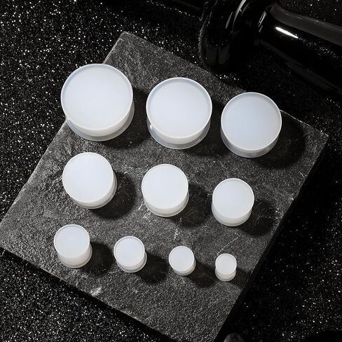 20Pcs Silicone Ear Plugs Kit Ear Gauges Stretching Set Double Saddle Tunnels Double Flare Earlobe Expanders Flesh Body Piercing Jewelry for Women Men Beginners 0G-1" in Kuwait