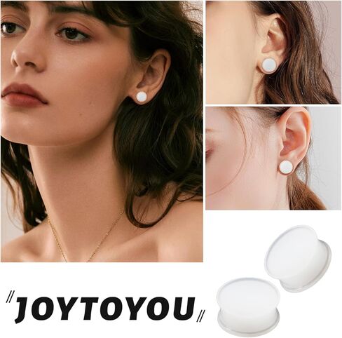 20Pcs Silicone Ear Plugs Kit Ear Gauges Stretching Set Double Saddle Tunnels Double Flare Earlobe Expanders Flesh Body Piercing Jewelry for Women Men Beginners 0G-1" in Kuwait