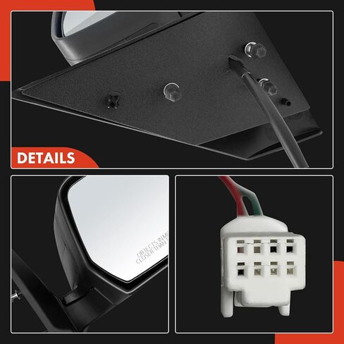 A-Premium Passenger Side Power Door Mirror - Compatible with Nissan Versa 2012 2013 2014 - Non-Heated Automatic Folding Black Outside Rear View Mirror - Replace# 963013AN5BPFM in Saudi Arabia