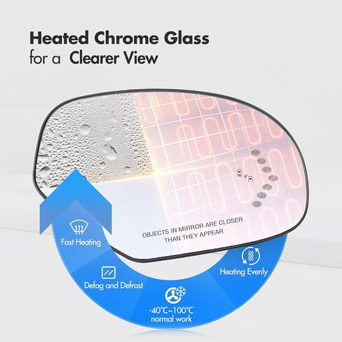 Passenger Side Mirror Replacement For 2009-2014 Chevrolet Chevy Suburban, Tahoe, GMC Yukon, Cadillac Escalade - Right Side Mirror Glass with Turn Signal and Blind Spot Detection System in Saudi Arabia