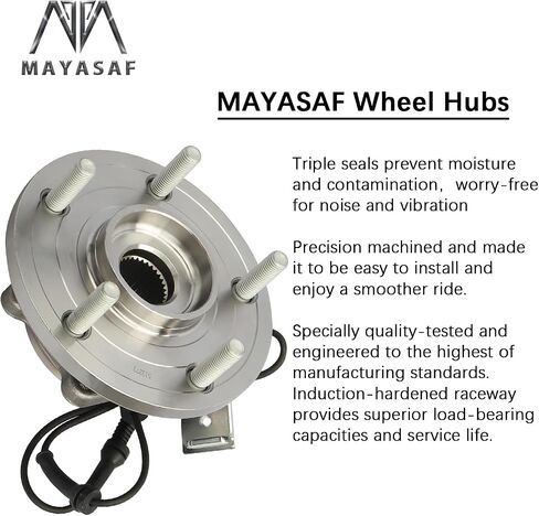 MAYASAF 513273x2 Front Wheel Hub & Bearing 5 Lugs w/ABS Fit 2008-14 Town & Country, 08-14 Dodge Grand Caravan, 2009-14 Volkswagen Routan(2 Pack) in Saudi Arabia