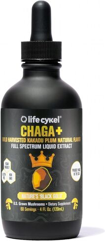 مستخلص فطر LIFE CYKEL Chaga مع برقوق كاكادو - فطر عضوي 100%، مكمل لدعم المناعة، مضادات أكسدة عالية، فيتامين C، دعم مضاد للشيخوخة، يساعد على التعب - 2 أونصة سائلة in Kuwait