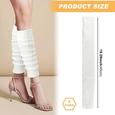 2 Pairs Extra Soft Knits Leg Warmer for Women Winter Fashion Toeless Dance Training Socks for Yoga, Ballet Dance in Saudi Arabia