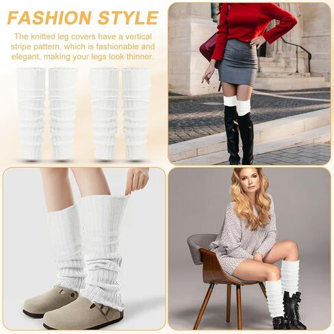 2 Pairs Extra Soft Knits Leg Warmer for Women Winter Fashion Toeless Dance Training Socks for Yoga, Ballet Dance in Saudi Arabia
