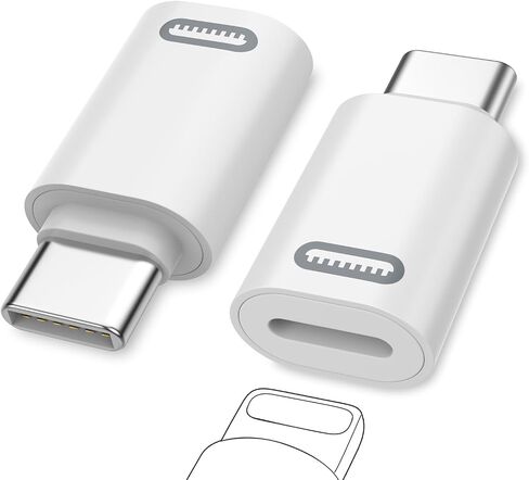MoKo Lightning Female to USB C Male Adapter 2 Pack, Lightning to USB C Converter for iPhone 15 Series, iPad Pro/Air, iPhone to USB C Adapter for Fast Charging/Data Transfer, NOT for Audio/OTG, Black in Kuwait
