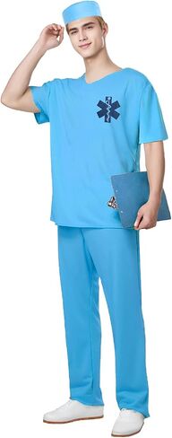Men Doctor Costume with Accessories for Cosplay Halloween Costume in Saudi Arabia
