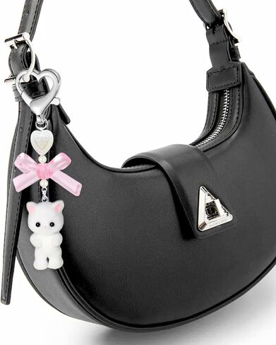 Kawaii Keychain,Cat Keychain Uniquely Designed,Fuzzy Kitty Cat Bag Charm,Keychain Cute Perfect for Cat Lovers,Women and Girls,Accessorize Your Keys,Bag and More,Cute Keychains in Saudi Arabia