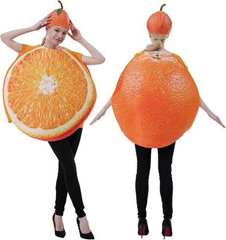 Kuriozud Women Men Halloween Fruit Slice Costume Funny Fruits Vegetable Outfit with Hat for Adult in Saudi Arabia