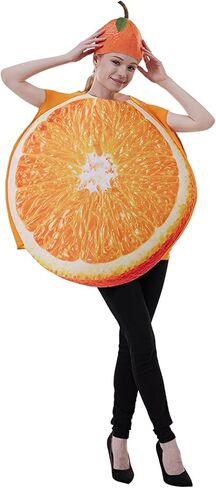 Kuriozud Women Men Halloween Fruit Slice Costume Funny Fruits Vegetable Outfit with Hat for Adult in Saudi Arabia