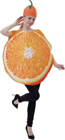 Kuriozud Women Men Halloween Fruit Slice Costume Funny Fruits Vegetable Outfit with Hat for Adult in Saudi Arabia