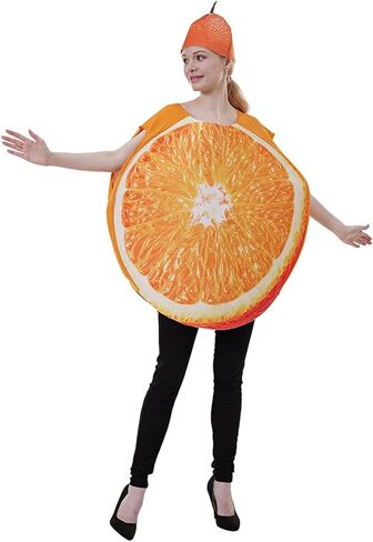 Kuriozud Women Men Halloween Fruit Slice Costume Funny Fruits Vegetable Outfit with Hat for Adult in Saudi Arabia