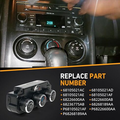 وحدة التحكم في المناخ لسخان التيار المتردد، لوحة تبديل HVAC مناسبة لـ Dodge Ram 1500 2013، Ram 2500 2013-2018، Ram 3500 2013 #Replace 68268189AA A/C التحكم في درجة الحرارة مع التحكم في إزالة الصقيع in Kuwait