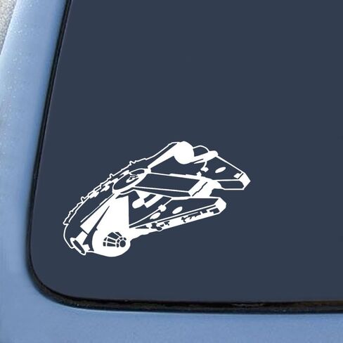 HVD-Millennium Falcon SW Sticker Decal for Notebook, Laptop, Car, Truck 6" White in Saudi Arabia
