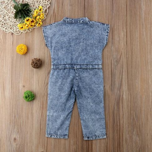 Honganda Fashion Kids Toddler Baby Girl Sleeveless Denim Romper Jumpsuit Overall in Kuwait