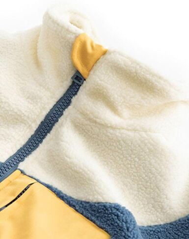 سترة صوف شيربا للسيدات من Aelfric Eden بسحاب مموج كولوربلوك شتوي منتفخ سترات غامضة معطف فرو دافئ غير رسمي للجنسين in Kuwait