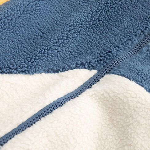 سترة صوف شيربا للسيدات من Aelfric Eden بسحاب مموج كولوربلوك شتوي منتفخ سترات غامضة معطف فرو دافئ غير رسمي للجنسين in Kuwait