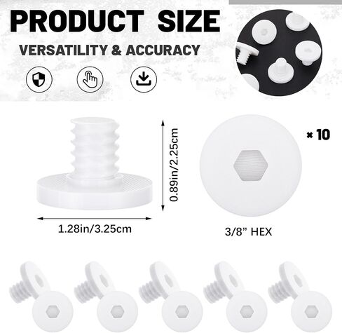 10 Pcs Replacement Bolt Compatible with Suncast Storage Sheds Replacement Screws Accessory Bolt Shed Hardware for Storage Sheds, Black PETG (Screwdriver is Not Included) in Saudi Arabia