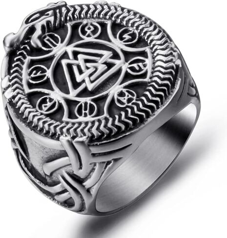 Viking Rings Valknut Pirate Compass Norse Scandinavian Text Symbol Men Stainless Steel Vintage Jewelry in Kuwait