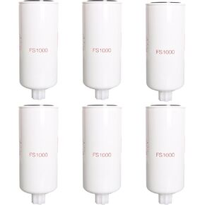 6 Pack Fuel Water Separator Filter Fit for Fleetguard FS1000 Fit for Kenworth Fit for Peterbilt, Diesel Fuel Water Separator Replaces OE# BF1259 BF1212 P551000
