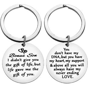 Xiahuyu Bonus Son Gifts Keychain Stepson Gifts Adoption Gifts Son in Law Gifts Christmas Birthday Gifts for Bonus Son Wedding Gift Fathers Day Gift Stepson Gifts from Stepmom