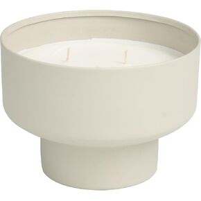 ديكو 79 شمعة ديكور معدنية بيضاء معطرة برائحة المريمية غير اللامعة 50 أونصة 3 شمعة عطرية فتيل مع شمع أبيض، شمعة شمع عطرية 7 بوصة × 7 بوصة × 5 بوصة، رمادي in Kuwait