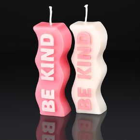 Coume 2 Pieces Aesthetic Candles Atmosphere Candle Wavy Word Fun Shaped Trendy Soy Wax Scented Cool Funny Gift for Office Birthday Home Decoration(Warm)