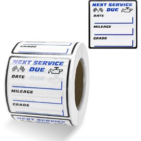 300 PCS Oil Change Stickers, 2"×2" Transparent Clear Fuel Change Sticky Reminder Labels, Windshield Next Service Due PET Stickers with Checkered Flag, Car Accessories