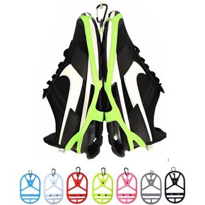Shoe Holster For Backpack with Clip Hanger. Footwear Holster Holder with Clip for Sneakers, Cleats, Bowling, Soccer, Basket, Football, Travel, Outdoors, Sports (Yellow Neon Glow In the Dark, L)